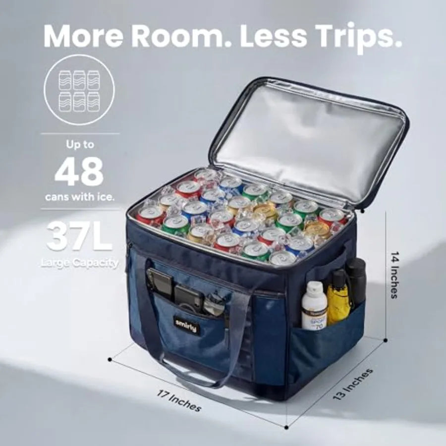Cooler Bags Insulated Collapsible Cooler, Portable Leakproof and Soft Sided - Large Foldable Ice Chest for Camping, Beach, Trav