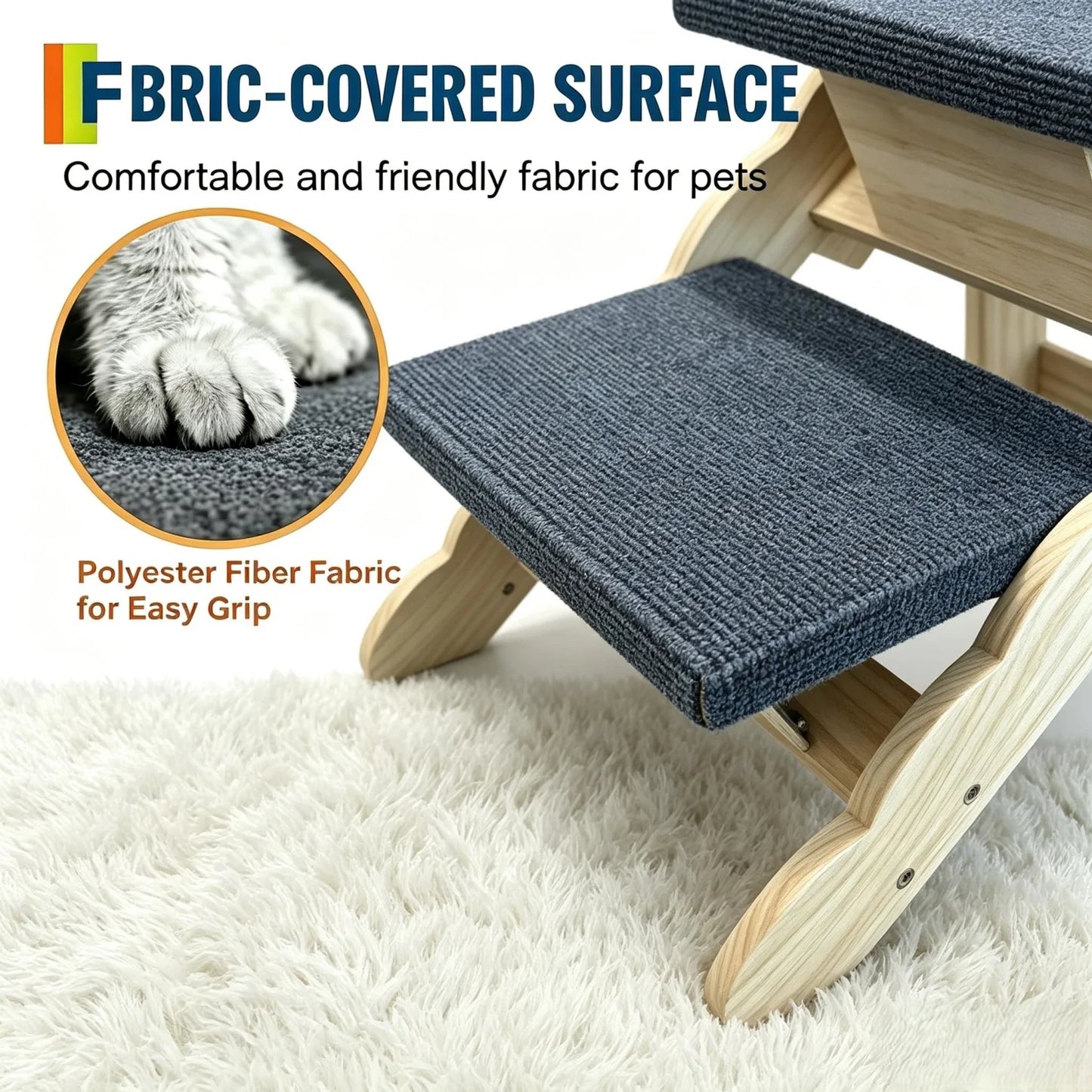 Revolutionize your pup's independence with these durable wooden stairs and ramp, designed to make every jump or climb effortless and safe.