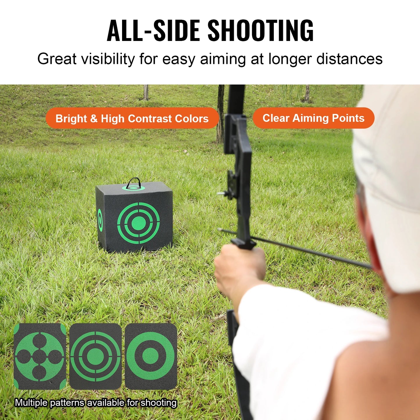 Transform your backyard into an instant archery range with this all-side shooting target that welcomes arrows from any angle for endless fun.