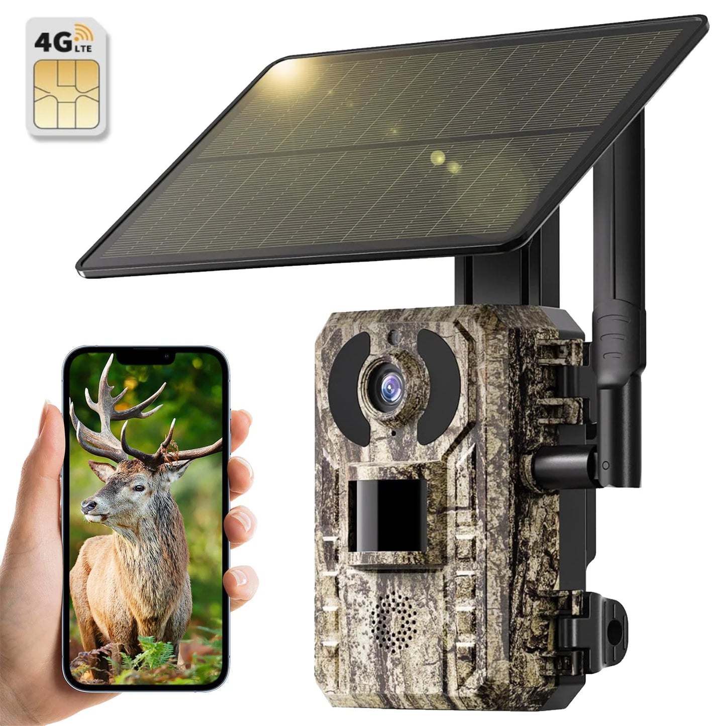 4G LTE Cellular Trail Cameras 3rd Gen with Live Streaming, Game Camera Built-in SIM Card with Motion Activated 0.2s Trigger Time