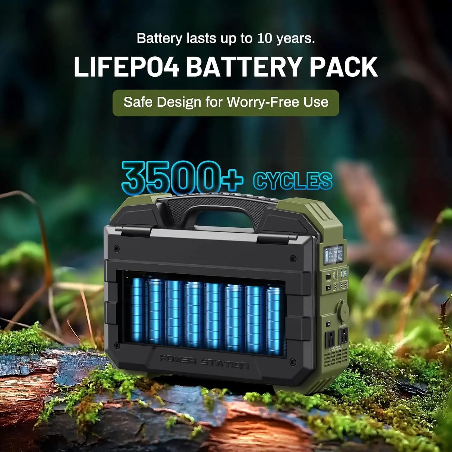 1600W Peak 3200W Portable Power Station 1024Wh LiFePO4 100W USB-C Solar Generator Camping RV Emergency, Custom