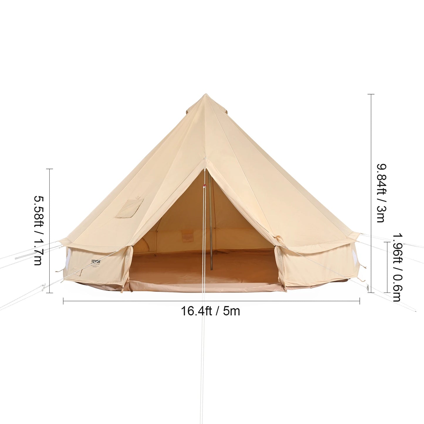 Elevate your outdoor gatherings with our spacious canvas bell tent designed for year-round comfort and effortless setup.