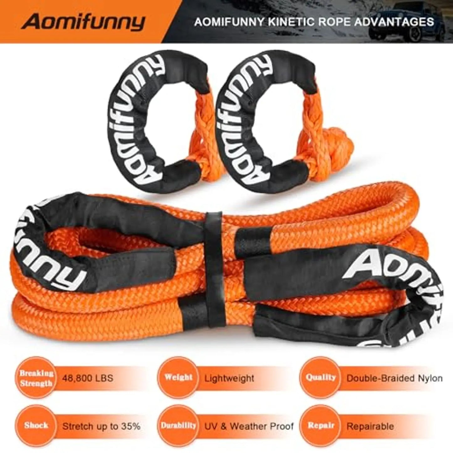 When you push your limits off-road, this kinetic recovery tow rope is ready to back you up, delivering power, control, and peace of mind when recovery gets tough.