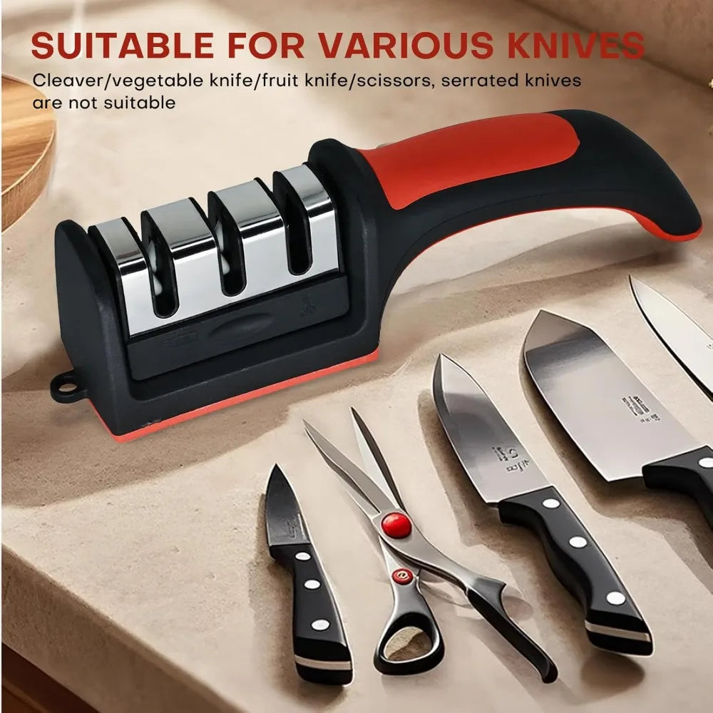 Rediscover razor sharp performance with this easy three stage sharpener, designed to renew dull blades, protect edge life, and simplify daily kitchen upkeep.