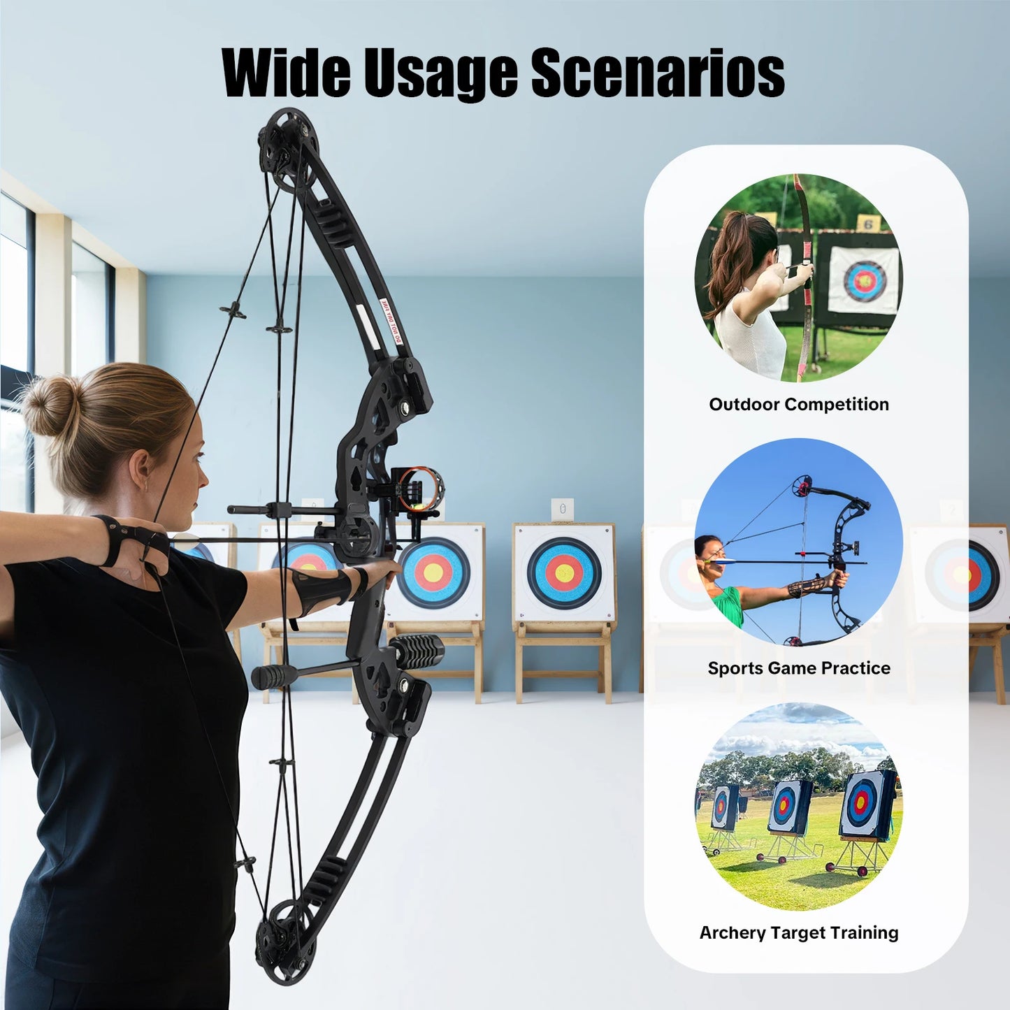 Unleash precise power and effortless control with this ready-to-archery compound bow set designed for serious adult archers.