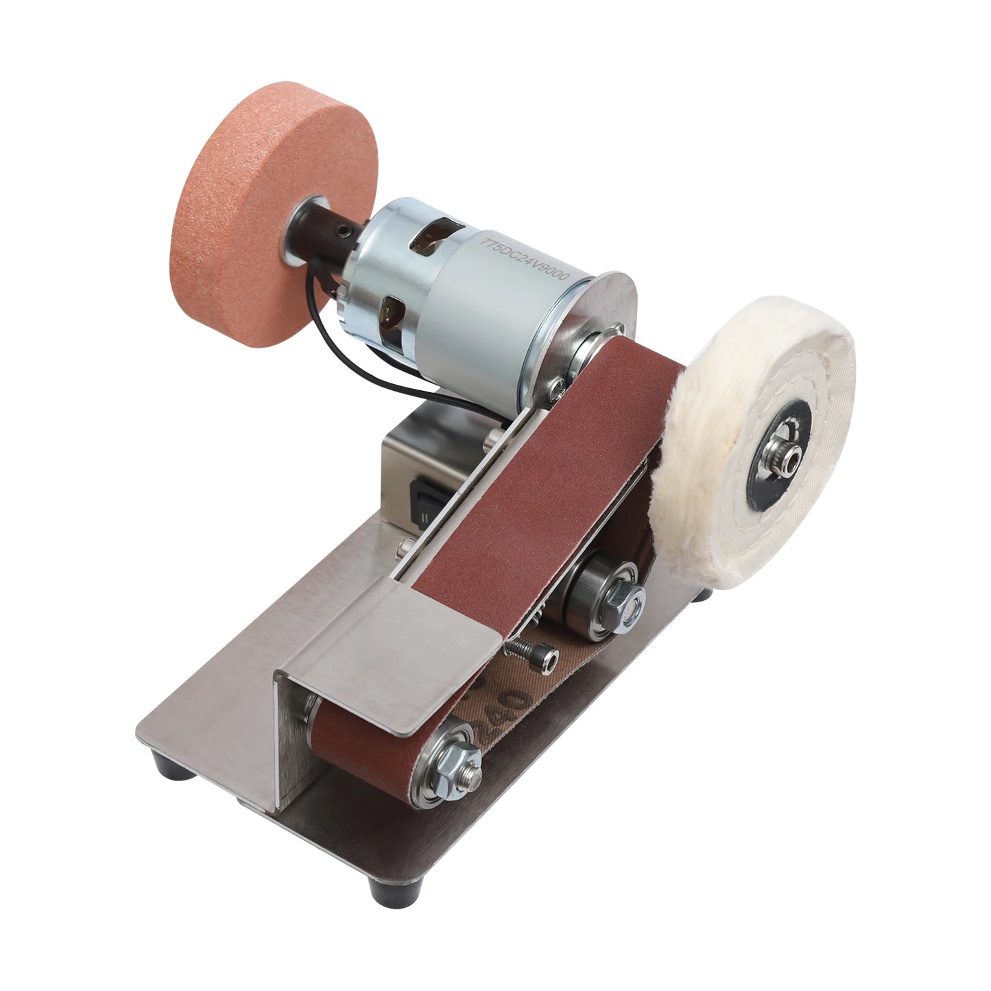 Electric Belt Sander Mini DIY Polishing Grinding Machine 7-Stage Adjustable Polisher Cutter Edges Sharpener Workpiece Grinder