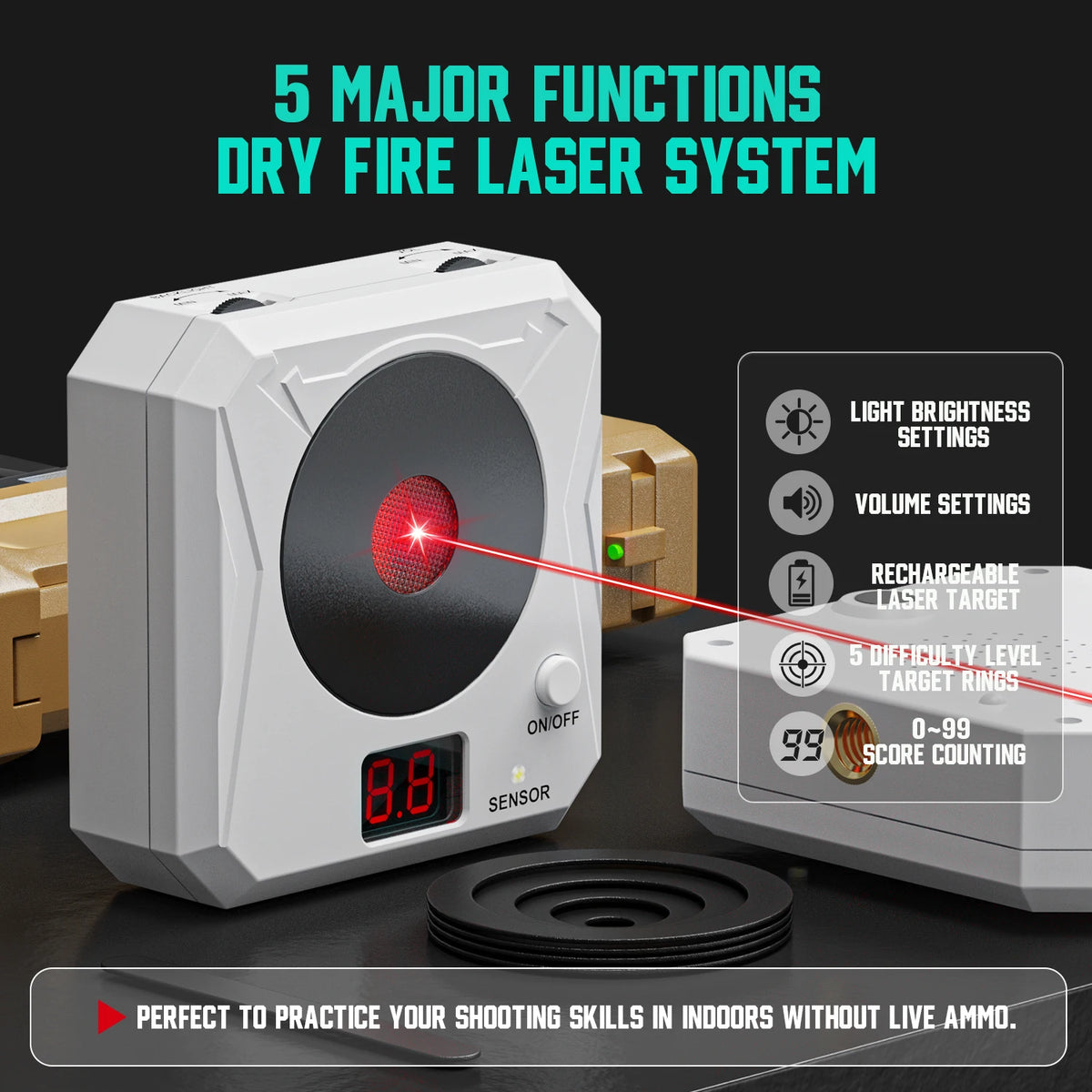 Electronic Infrared Laser Target for Shooting Practice with Sound Effects