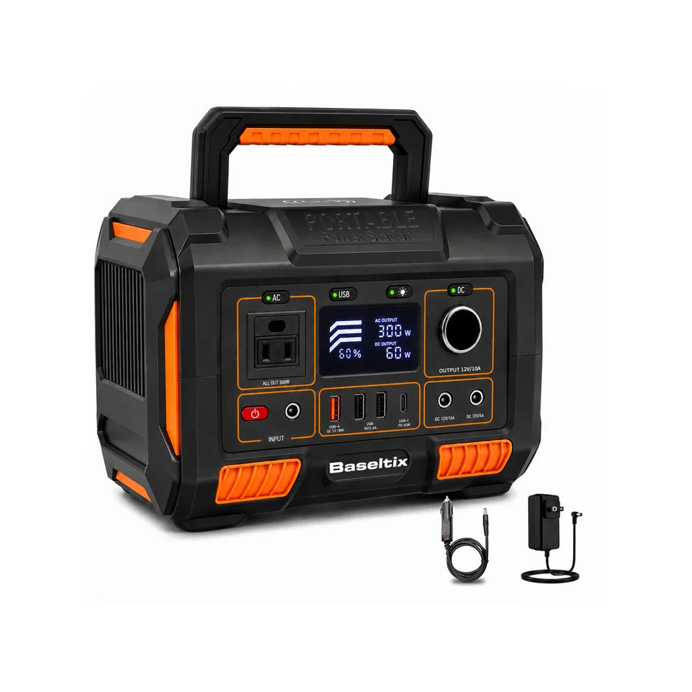 78000mAh Portable Power Station 300W, 228Wh Solar Power Generator Battery Backup with 110V AC Outlet, Wireless Charging, USB-C PD 60W, Emergency Power Supply for Camping, RV, CPAP, Outdoor Off-Grid