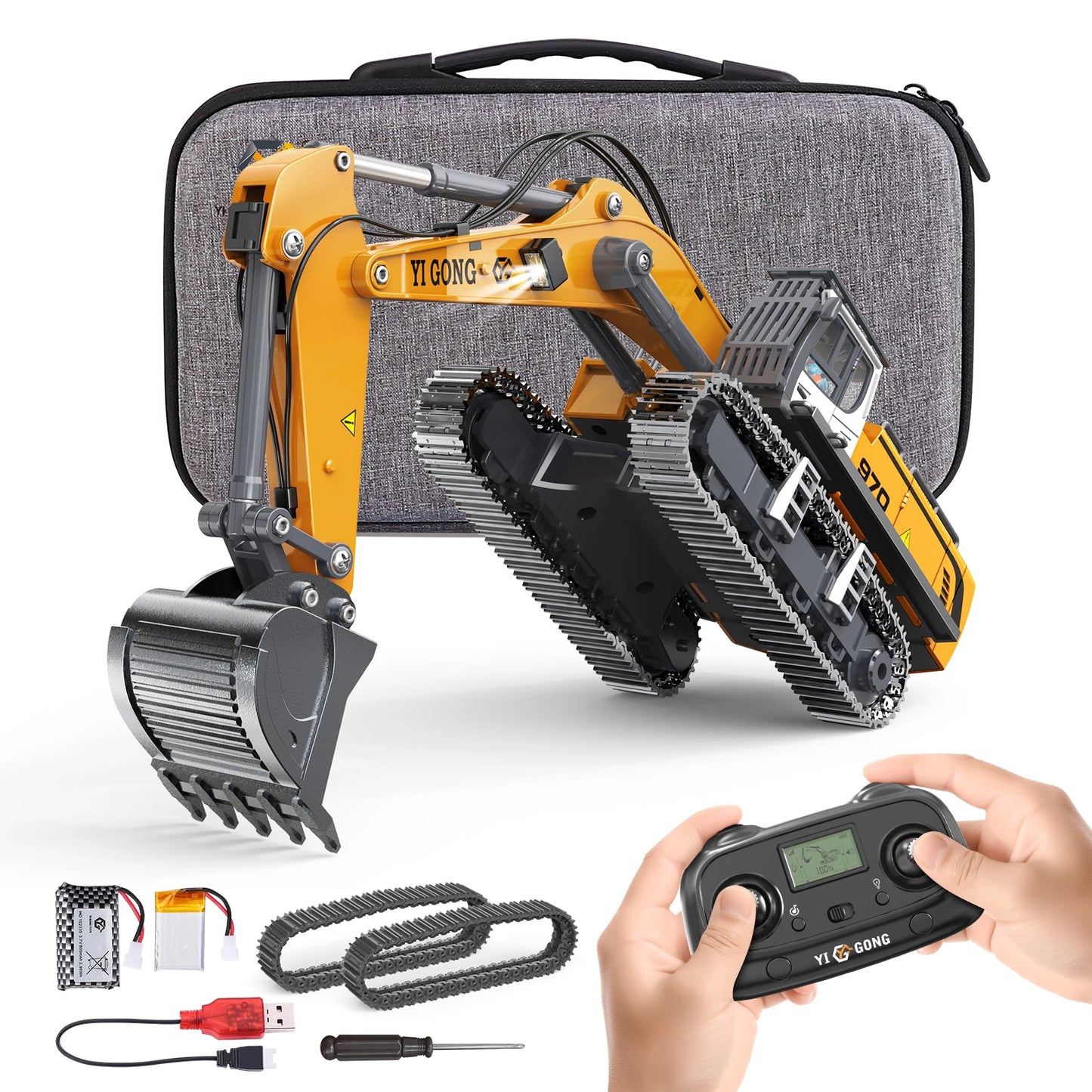 3PC 2.4G RC Engineering Vehicle Set – Remote Control Construction Truck Toys for Boys 1:50 alloy RC excavator engineering