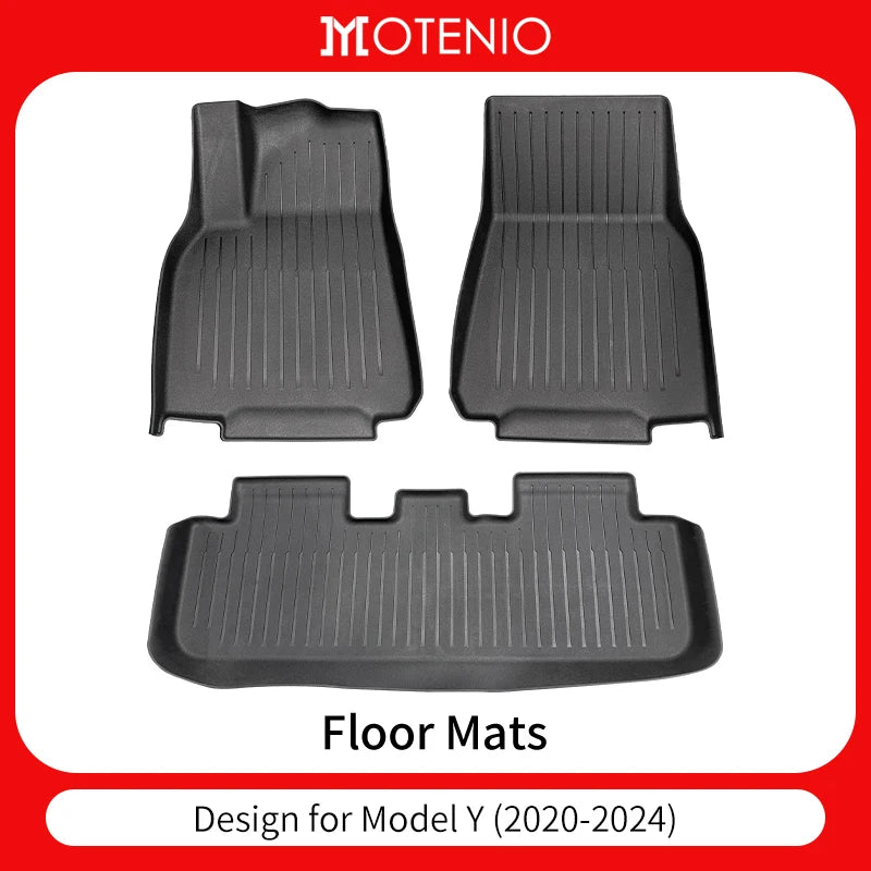 Design for Tesla Floor Mat Model Y 2020-2024 Car Trunk Mat Luggage Mat TPE Waterproof Anti-Slip Set Floor Liner Mat Accessories