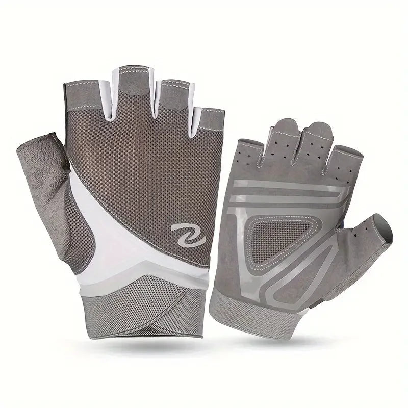 1 Pair Unisex Sports Gloves, Half Finger Fitness Gloves, Non-Slip Outdoor Riding & Fishing Gloves