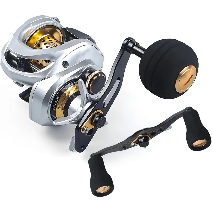 Carbon Fiber Baitcasting Fishing Reel 35 Lb Drag Nine and One Ball Bearings