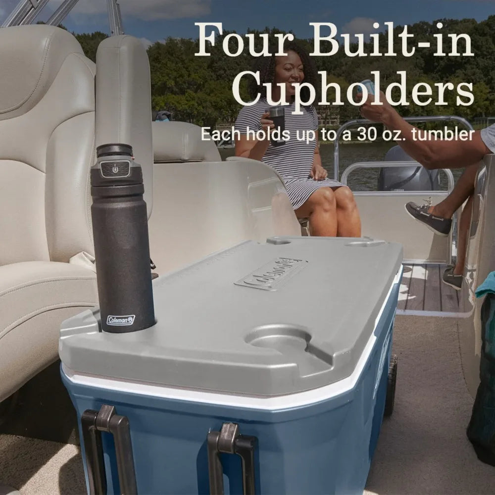 100 Qt Large Wheeled Insulated Cooler For Camping And Outdoor Adventures