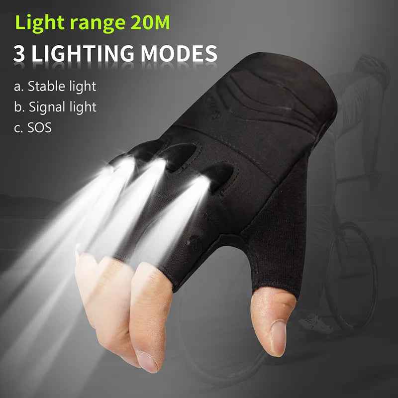 Daywolf LED Gloves for Outdoor Night Hiking and Cycling Green