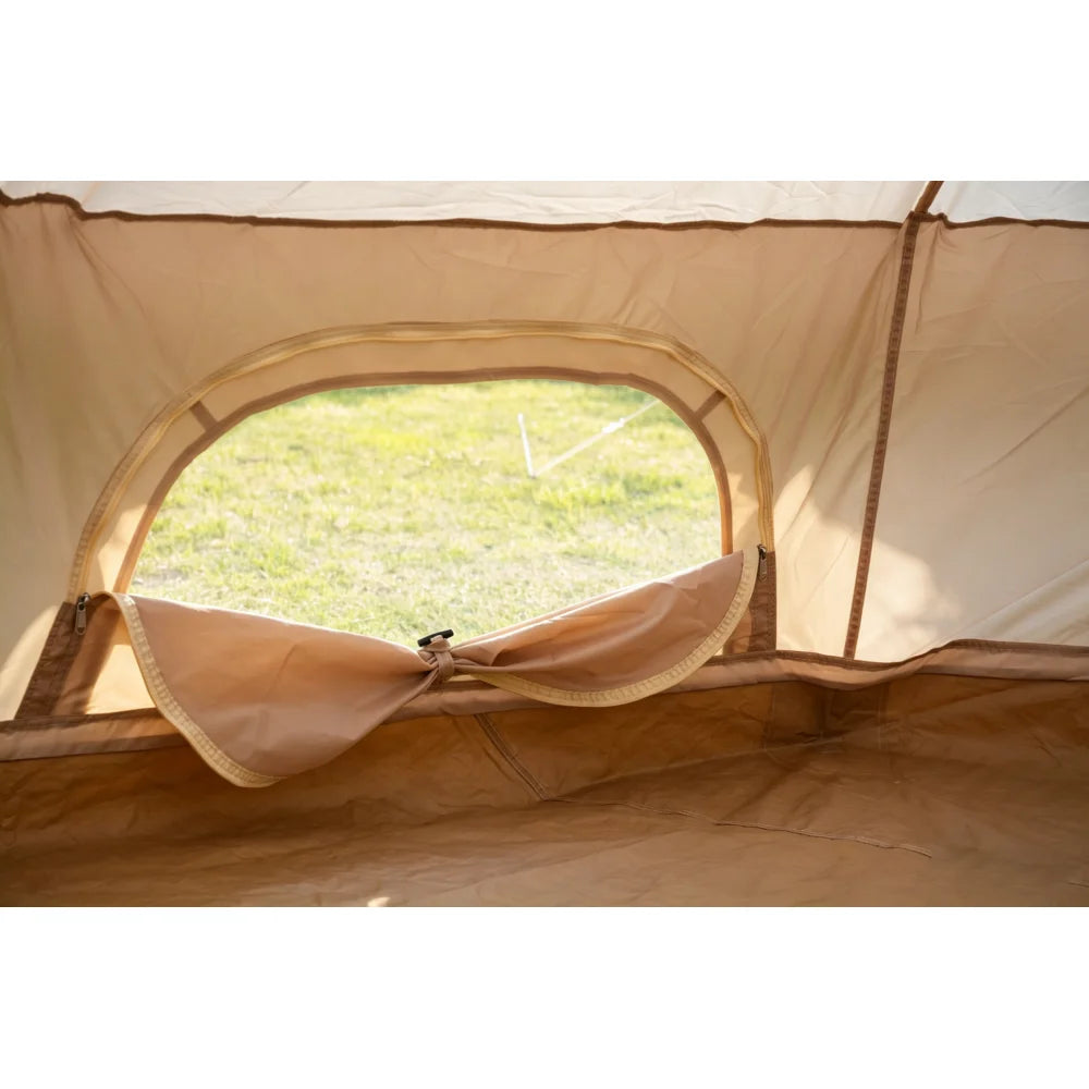 Oxford Bell Tent for Family Camping - Spacious 13.1ft Yurt with Stove Jack, Large Glamping Tents for 4-8 People, 4 Season Oxford Hot Tent Shelter Green portable water-resistant camping tent Four season tents