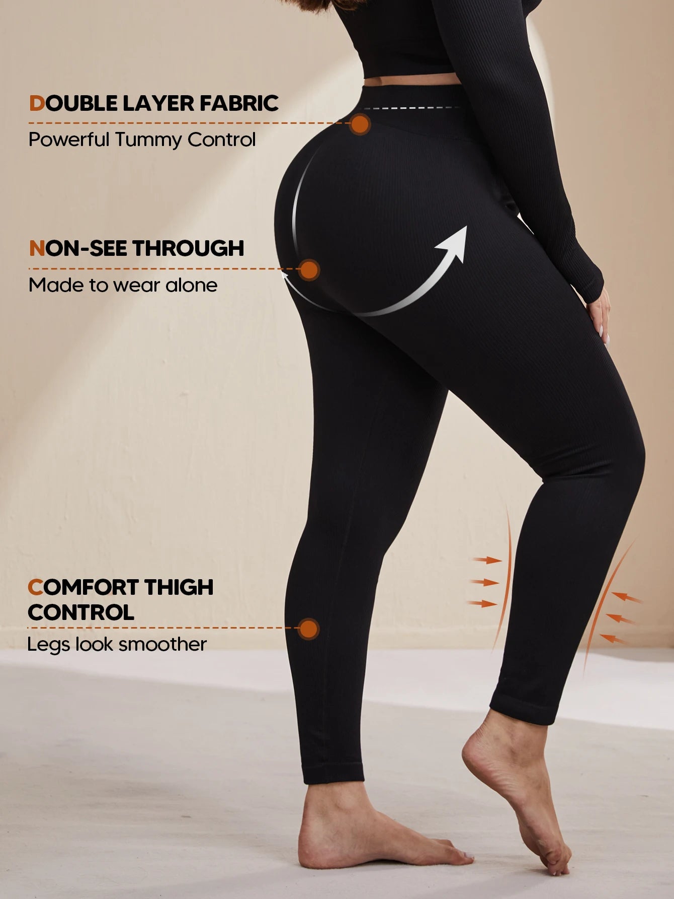 No See Through High Waisted Leggings For Women Tummy Control Yoga Pants