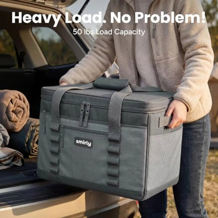 Cooler Bags Insulated Collapsible Cooler, Portable Leakproof and Soft Sided - Large Foldable Ice Chest for Camping, Beach, Trav