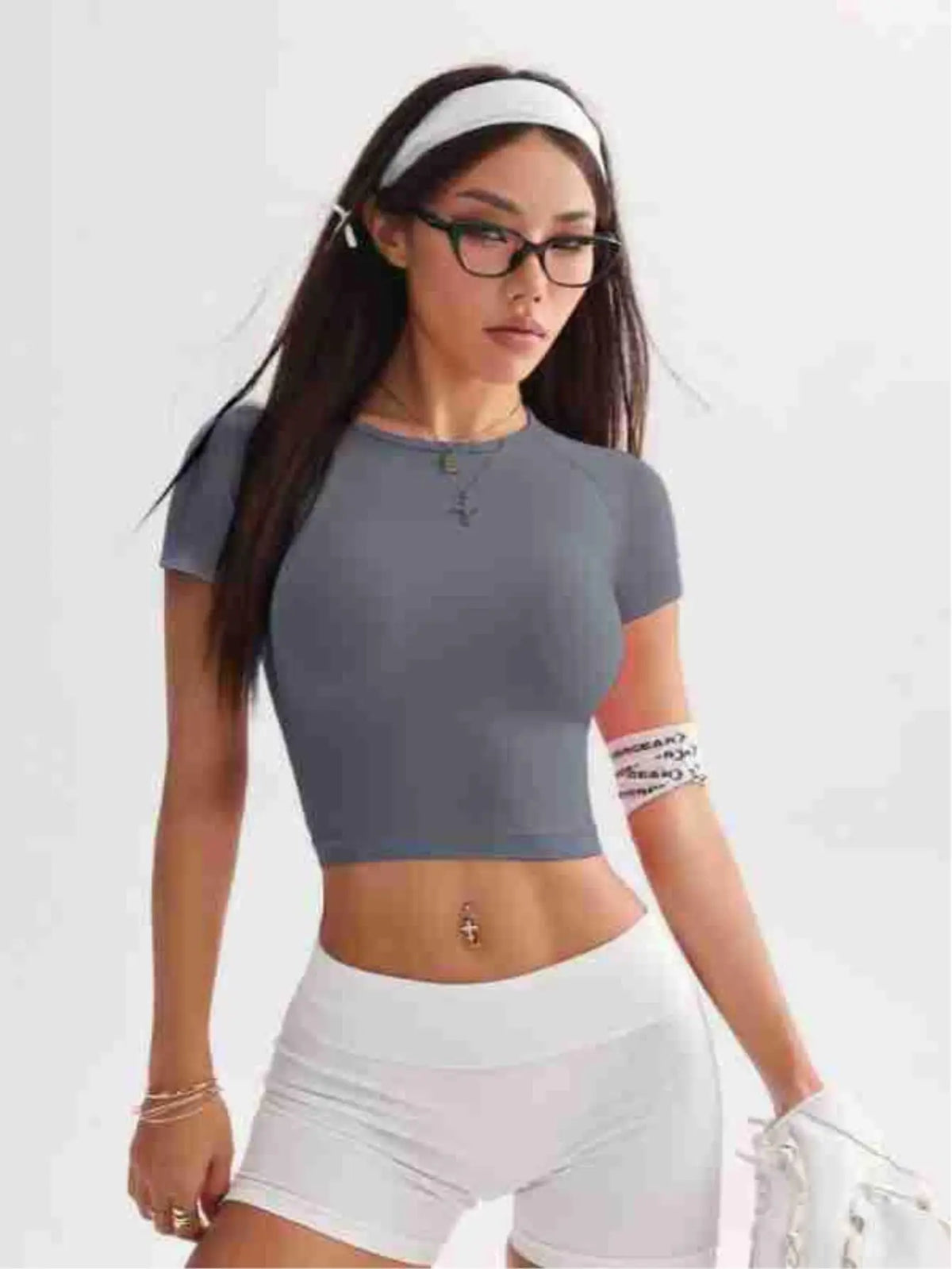 Yoga Short-Sleeved Women's Tight-Fitting Short Yoga Wear Casual Quick-Drying Sports T-shirt, Running Fitness Top