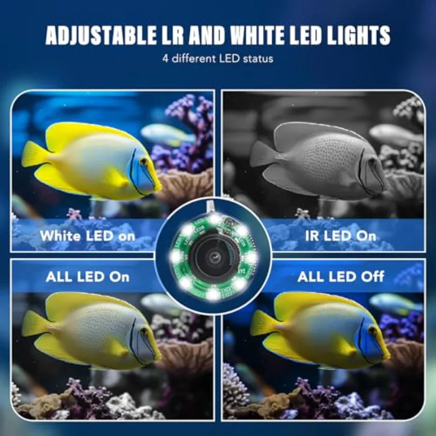 Underwater Fishing Camera IP68 1000TVL with 7 Inch LCD Monitor and 65.62ft Cable
