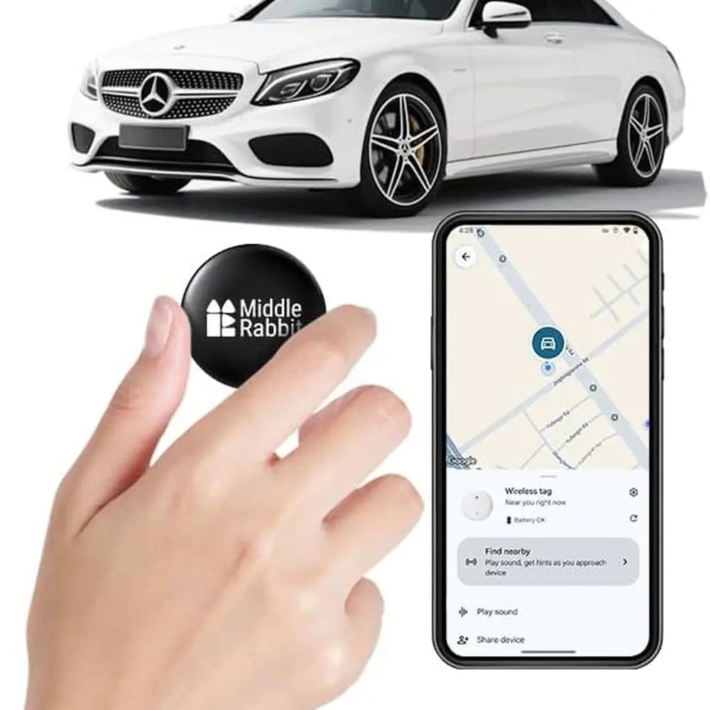 Car Tracker Tag for Android Only, Vehicle Tracking Tag Compatible with Google Find My Device, Android Airtag Alternative, GPS Lo