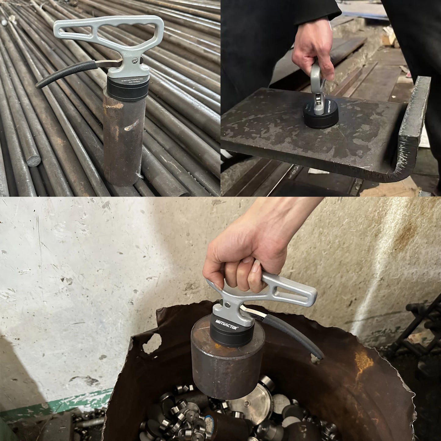 Heavy Duty Strong Magnetic Pickup Tool Magnet Lifting Quick Release Portable Material  Collector Ergonomic Handle  Iron Plate