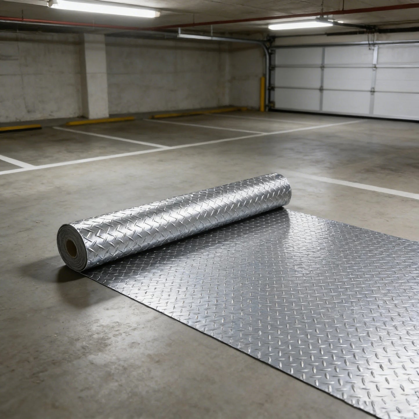Water/Stain Resistant Anti-slip Texture PVC Garage Flooring Roll for under Car Parking Protect, Thickened Floor Mat for Garage