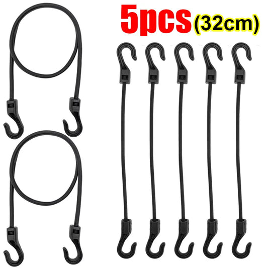 20/1pcs 32cm Strechable Bungee Cord with Hook Versatile Elastic Rubber Rope Cycling Luggage Binding Ropes Camping Accessories