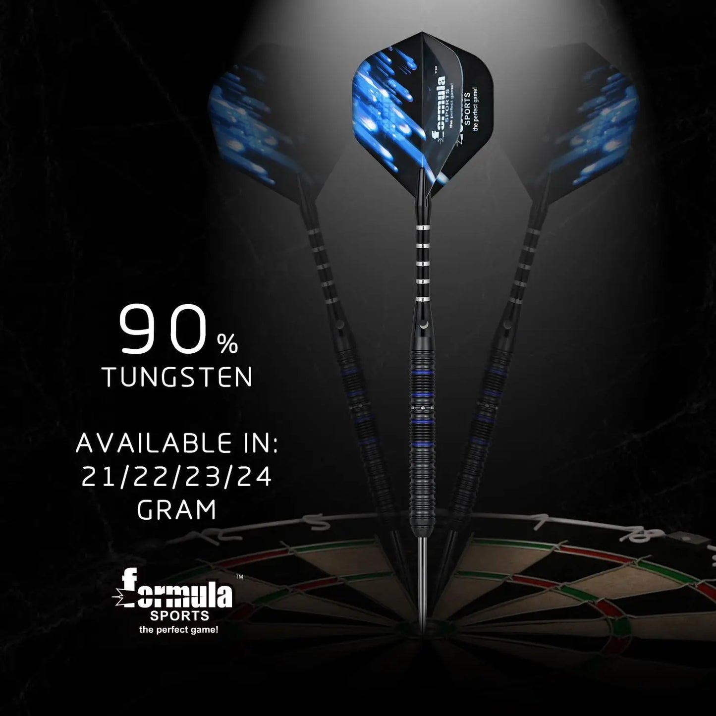 90% Tungsten Steel Tip Darts Set 21g-24g - Professional Darts with Flights, Shafts & Sharpener