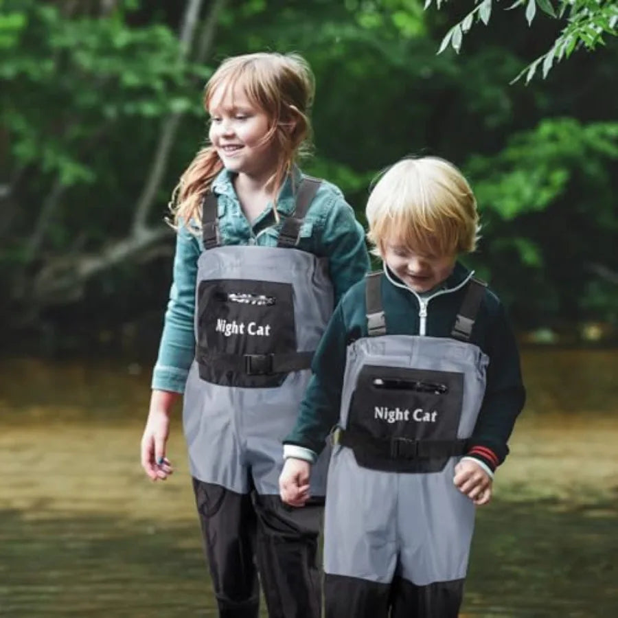 Youth Waterproof Chest Fishing Waders With Boots for Boys and Girls