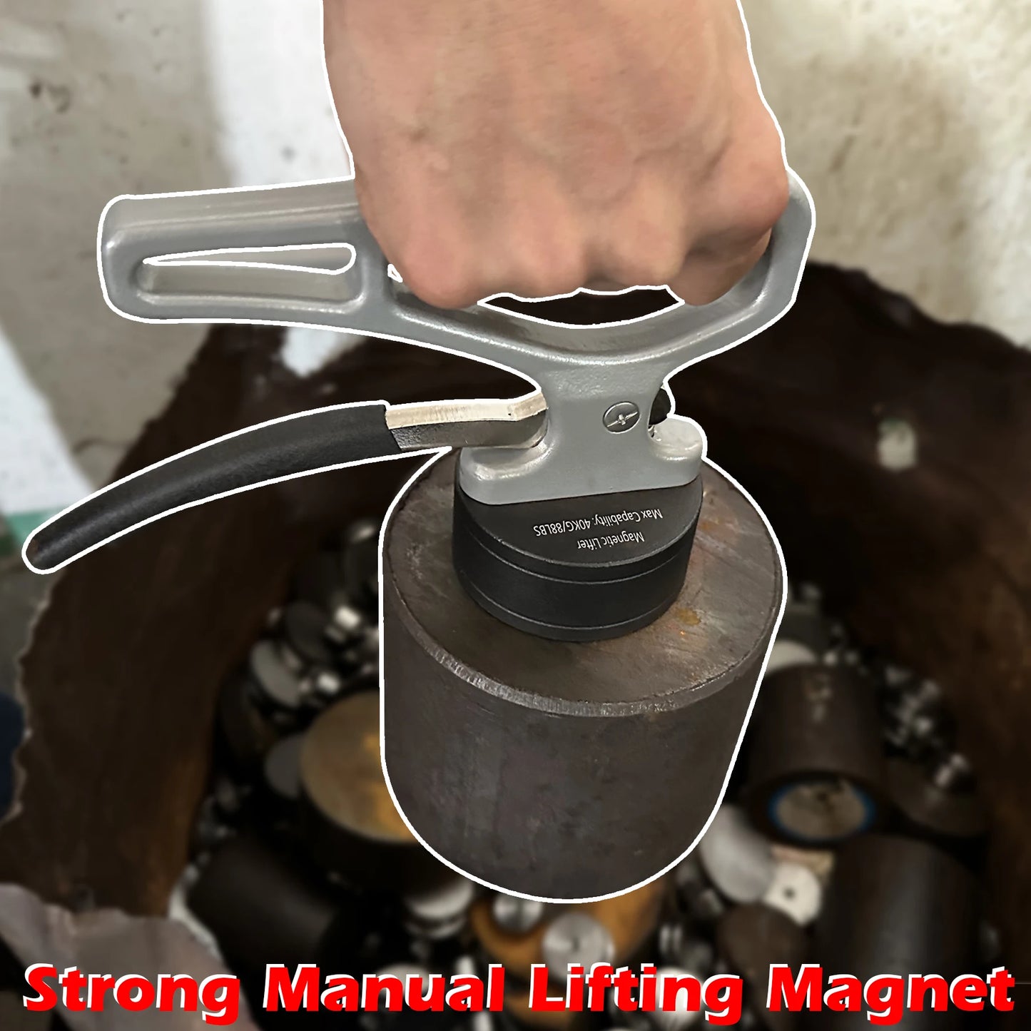 Heavy Duty Strong Magnetic Pickup Tool Magnet Lifting Quick Release Portable Material  Collector Ergonomic Handle  Iron Plate
