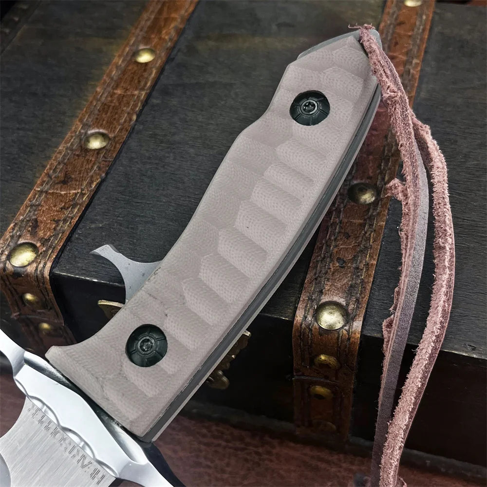 MK9 High-hardness Large Straight CutterD2 Steel Blade G10 Handle Outdoor EDC Camping Hiking Knife Survival Hunting Tool