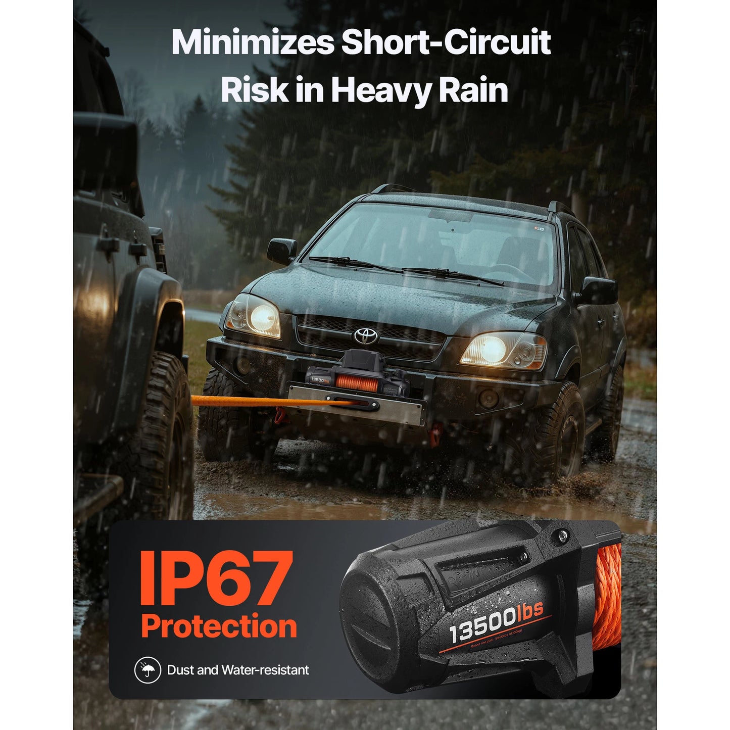 Take control of every rough trail with this powerful electric winch that brings vehicles back from mud and sand.