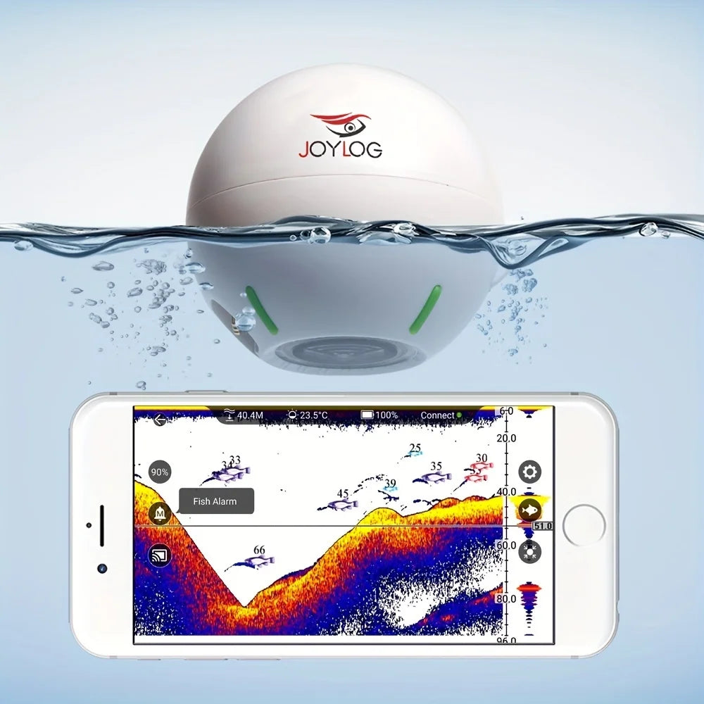 Wireless Rechargeable Sonar Fish Finder for Bait Boat Carp Fishing 40m Depth