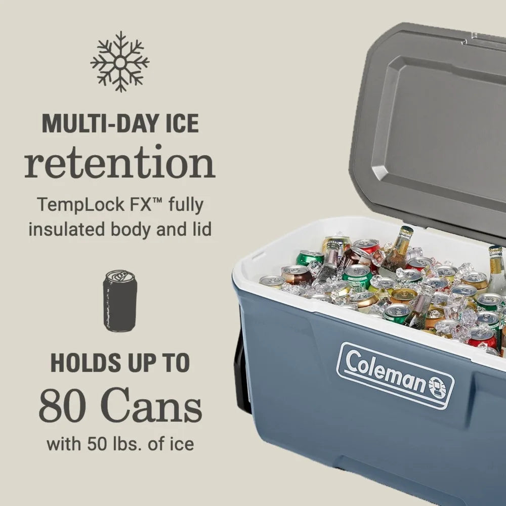 100 Qt Large Wheeled Insulated Cooler For Camping And Outdoor Adventures