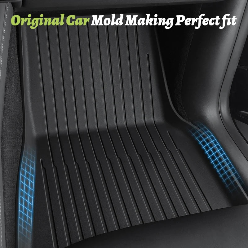 Design for Tesla Floor Mat Model Y 2020-2024 Car Trunk Mat Luggage Mat TPE Waterproof Anti-Slip Set Floor Liner Mat Accessories