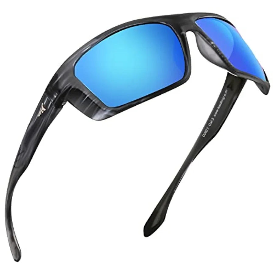 Huzzah Polarized Sport Sunglasses for Men and Women, Ideal for Driving Fishing Cycling and Running, UV Protection