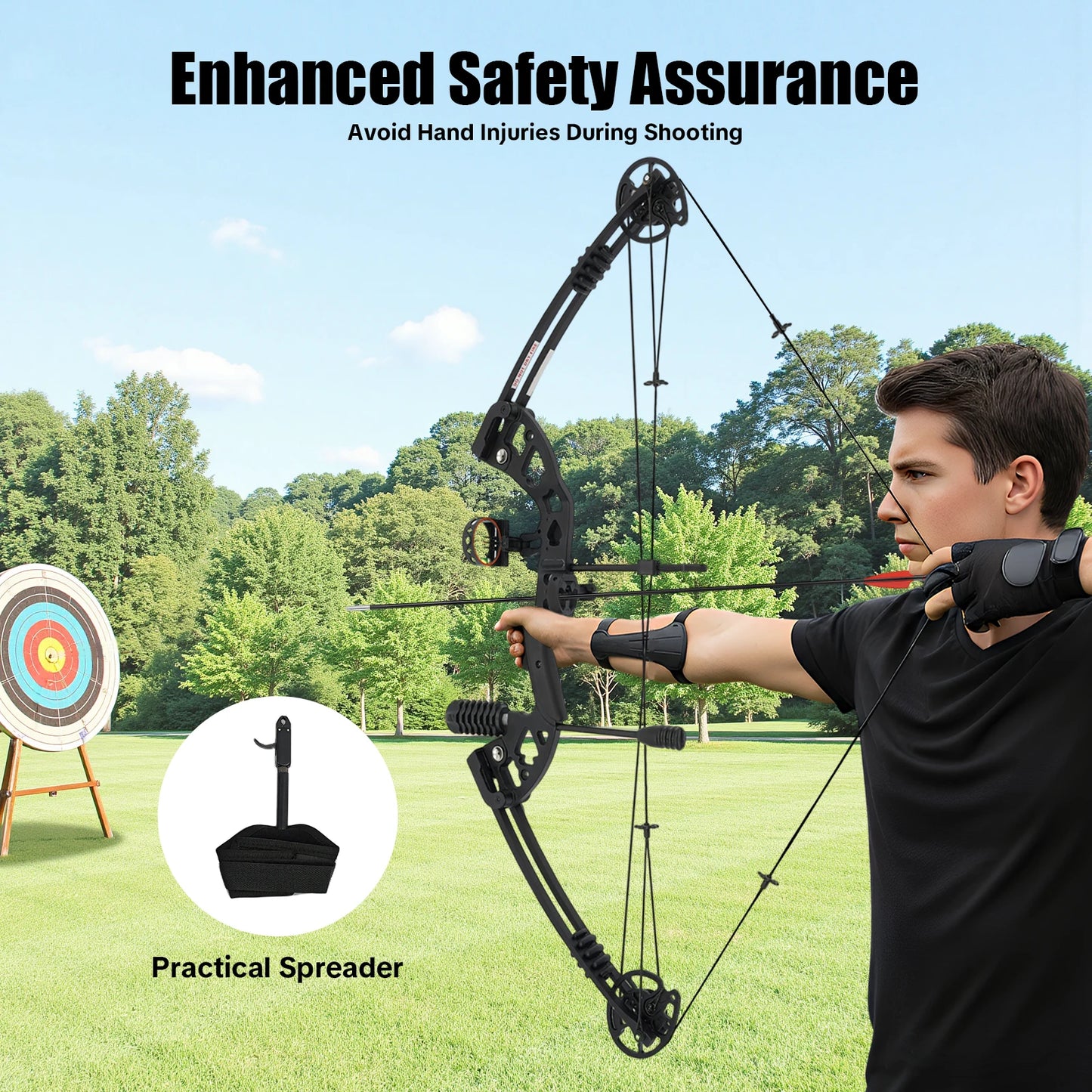 Unleash precise power and effortless control with this ready-to-archery compound bow set designed for serious adult archers.