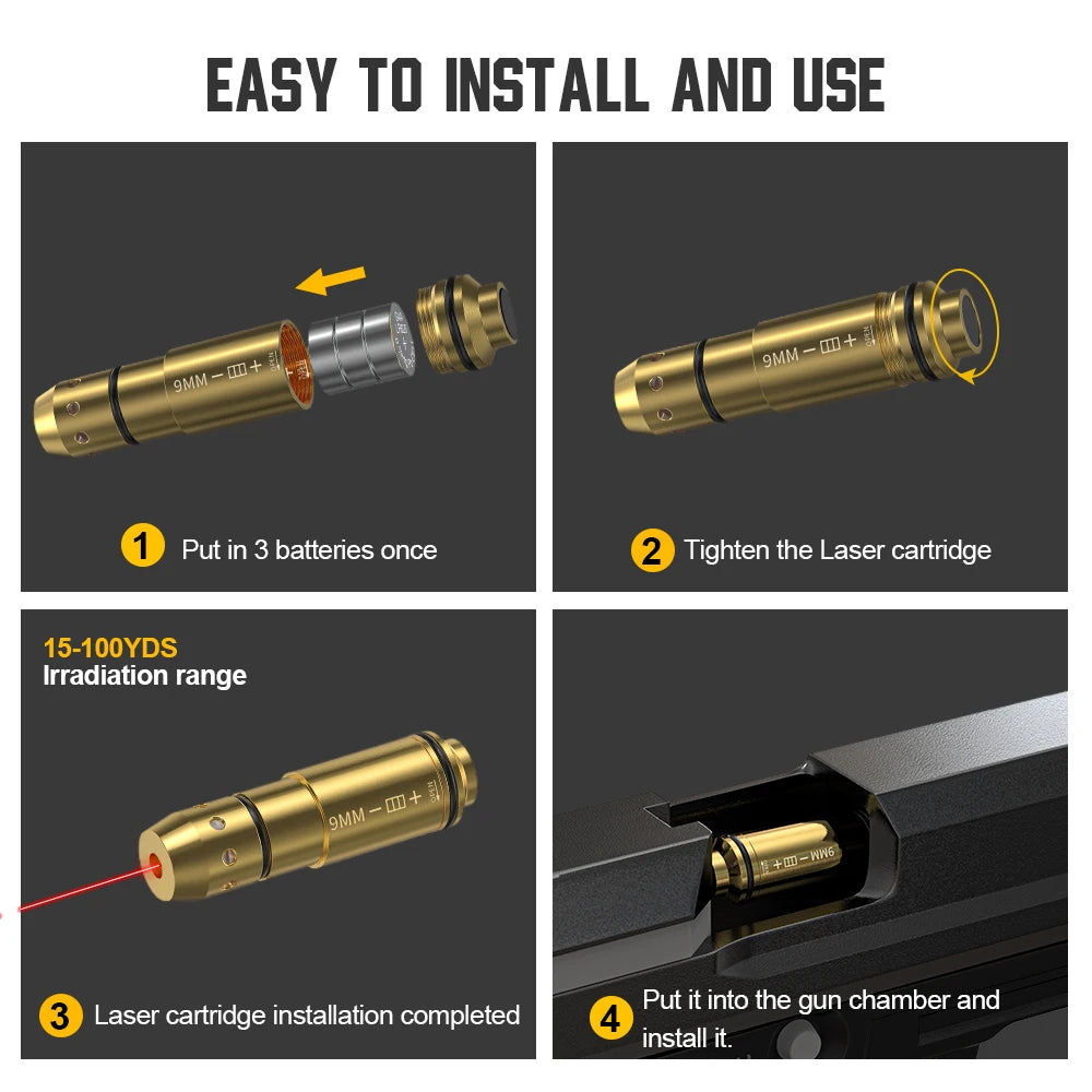 Sharpen your pistol skills with a precise laser-guided dry-fire cartridge that makes every trigger pull count, accelerating accuracy, confidence, and shooter consistency.