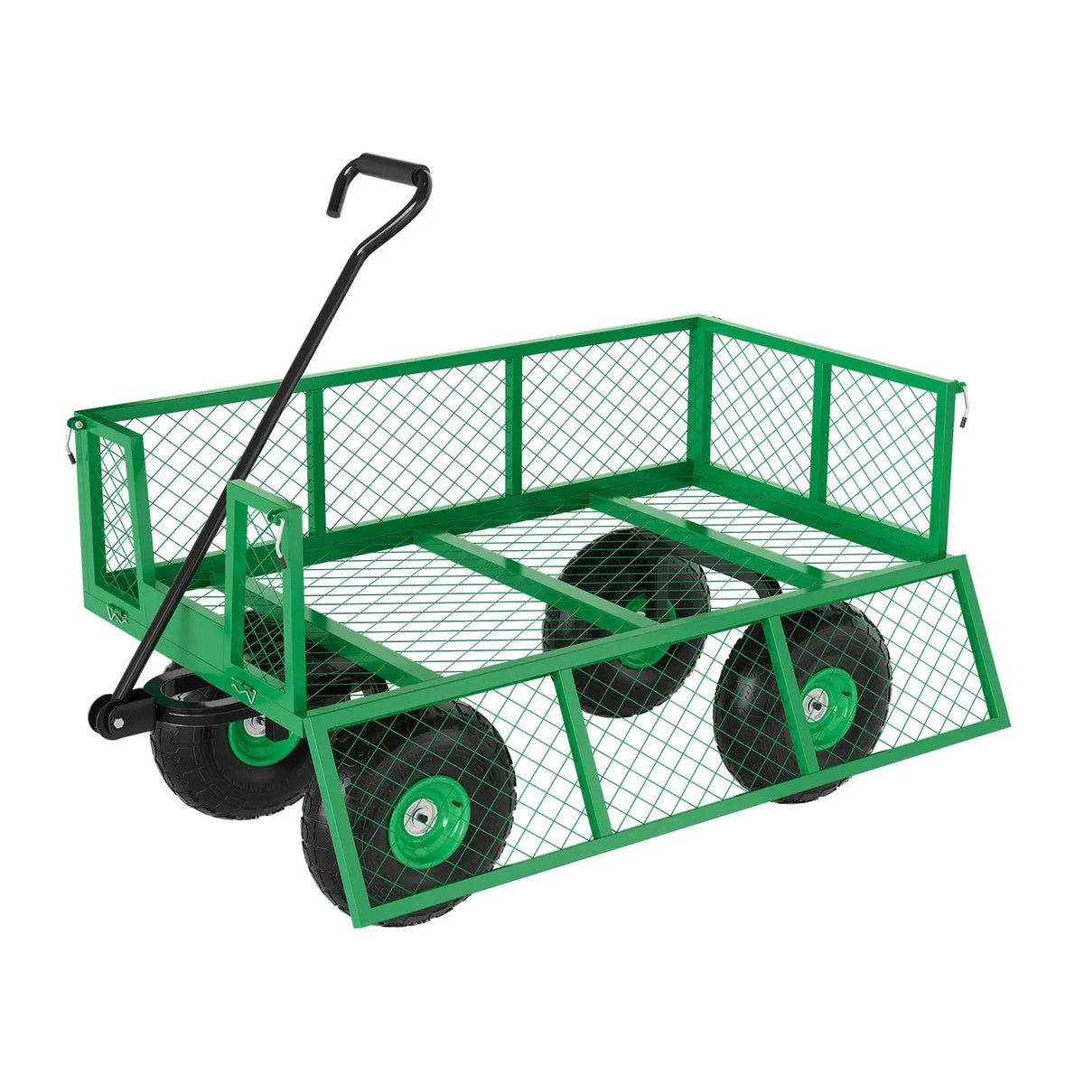 Heavy Duty All Terrain Garden Cart With Removable Sides And Rotating Handle