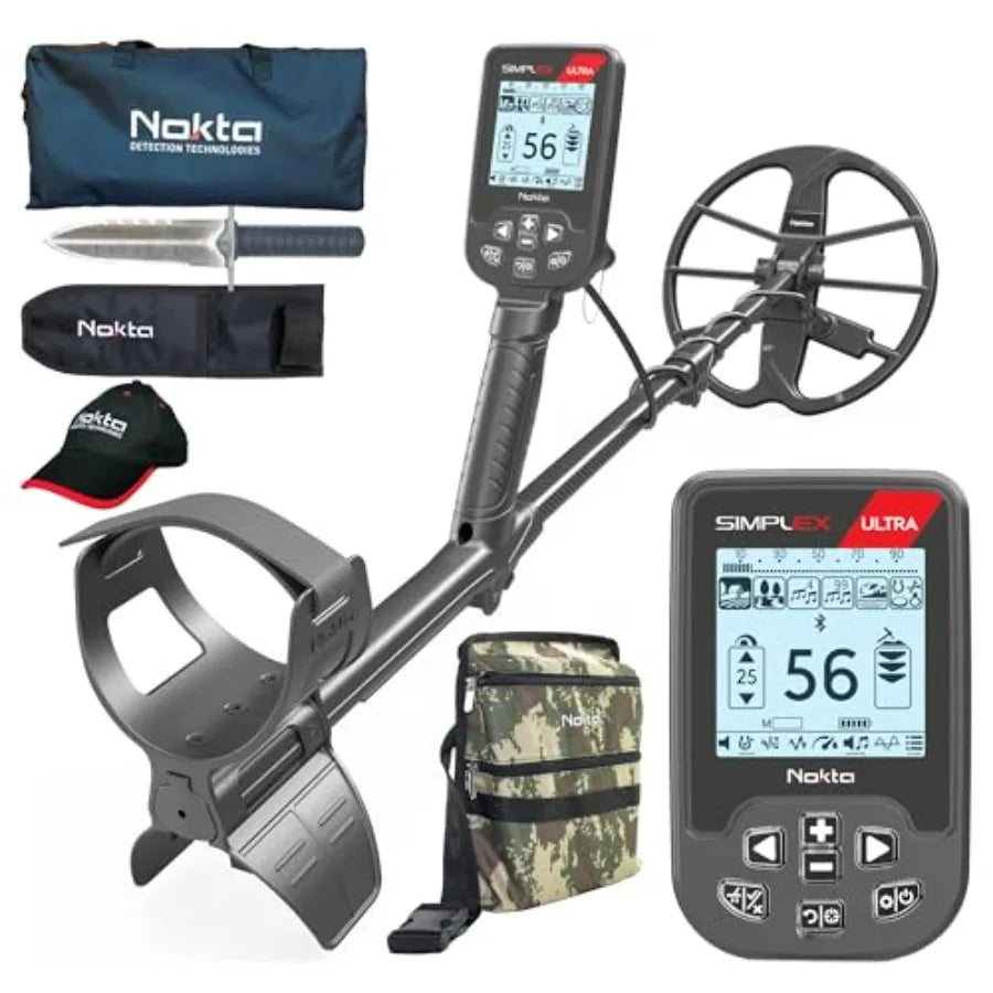 Nokta Simplex Ultra Metal Detector Kit Serious Beginner Pack DiggerCarrying Case Cap Professional Metal Detector Set for Adults