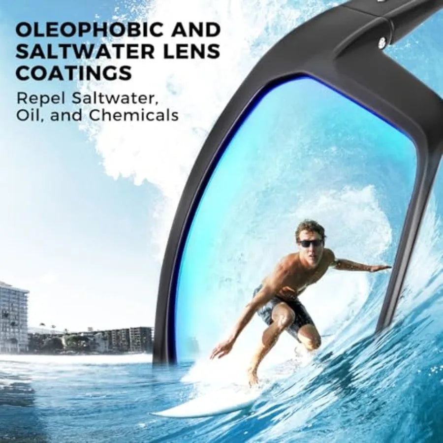 Huzzah Polarized Sport Sunglasses for Men and Women, Ideal for Driving Fishing Cycling and Running, UV Protection
