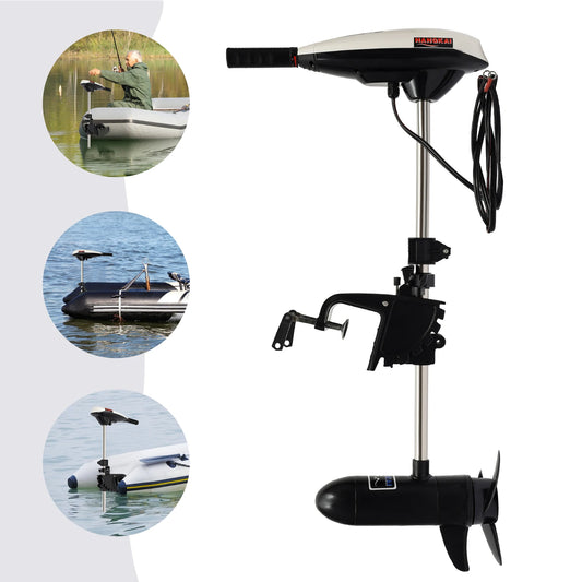 12v/66lbs Thrust Transom Mounted Saltwater Electric Trolling Motor 3 Leaves Propeller Transom Mount Trolling Motor