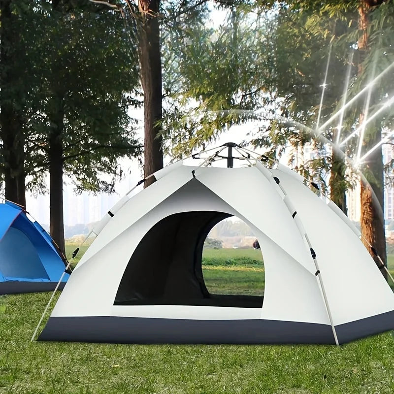 Small Silver Automatic Tent Sunshade Quick Setup Portable Shelter