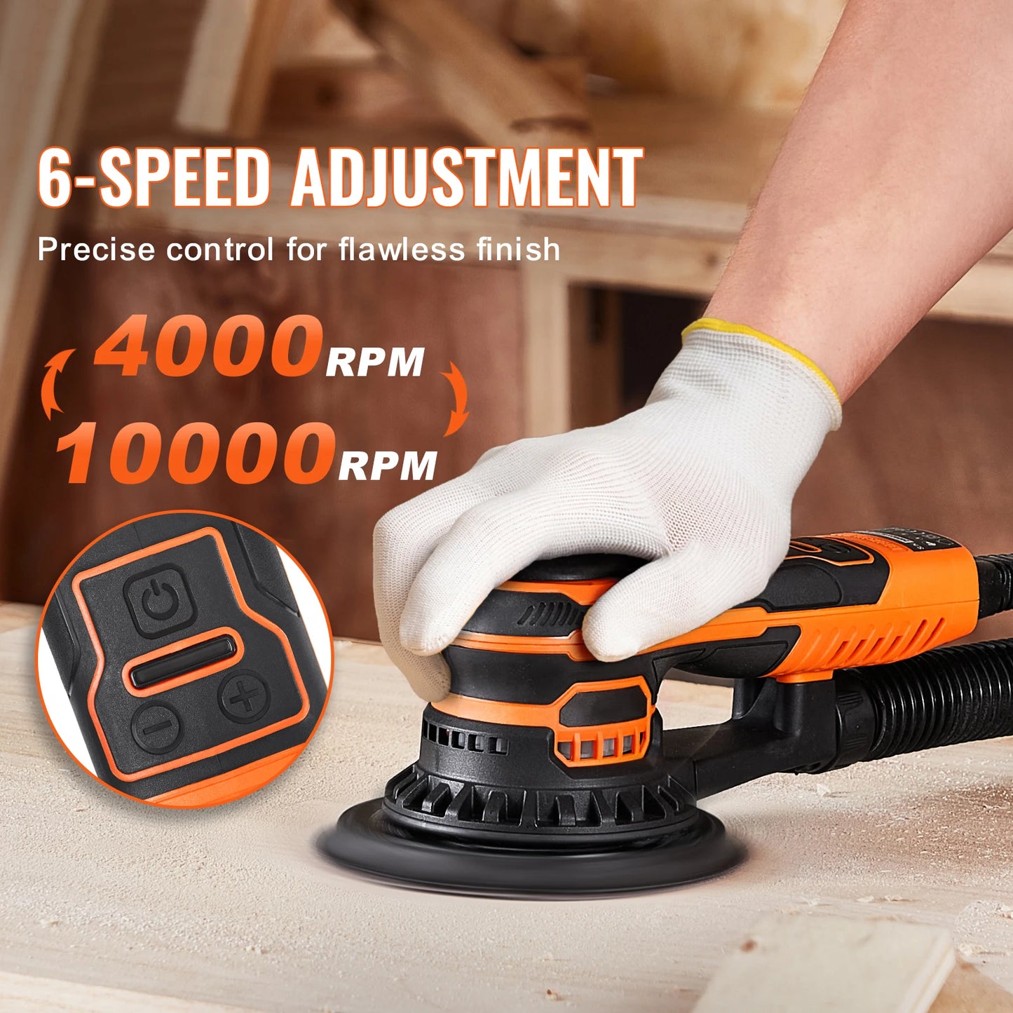 Upgrade your workshop with a quiet, powerful six-inch random orbital sander that delivers professional-grade finishes on every project.
