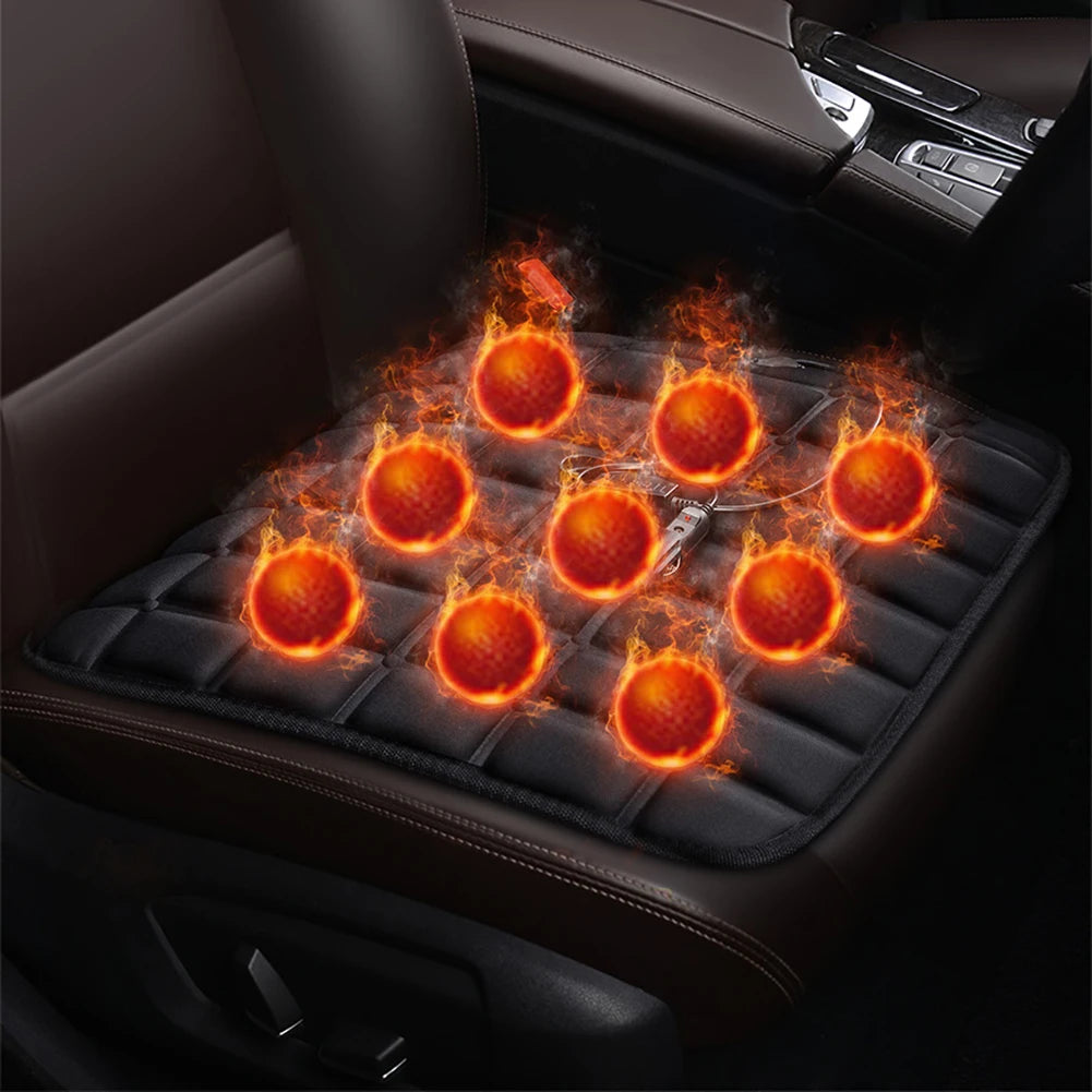 12V Car Seat Heated Cover Adjustable Temperature Electric Heating Pads 40W Car Seat Heating Cushion Anti-slip Winter Pad Cushion