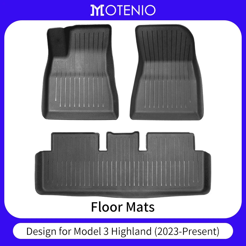 Design for Tesla Floor Mat Model Y 2020-2024 Car Trunk Mat Luggage Mat TPE Waterproof Anti-Slip Set Floor Liner Mat Accessories