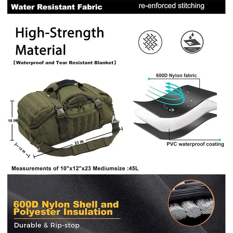 40L 60L 80L Waterproof Travel Bags Large Capacity Luggage Bags Men Duffel Bag Travel Tote Weekend Bag Duffel Bags