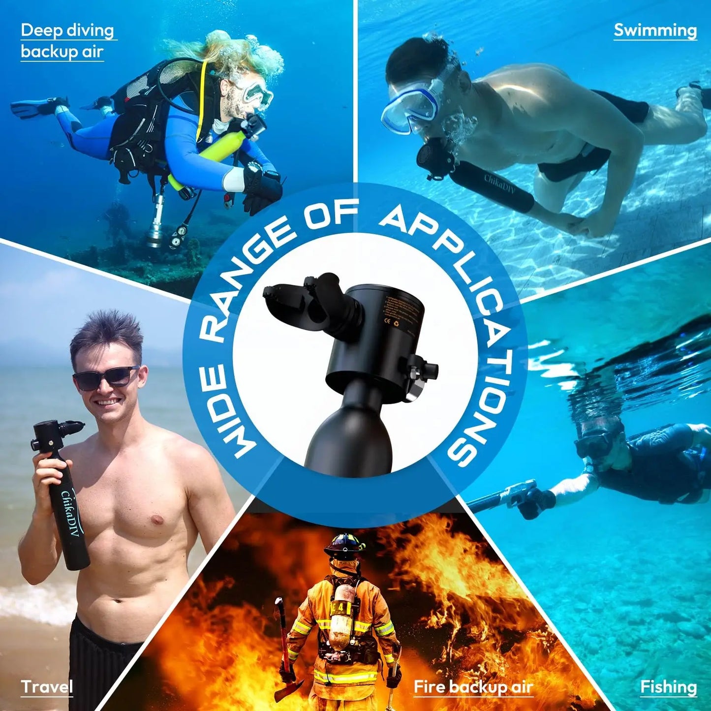Transform your underwater adventures with this portable refillable oxygen cylinder designed for safe and extended diving.