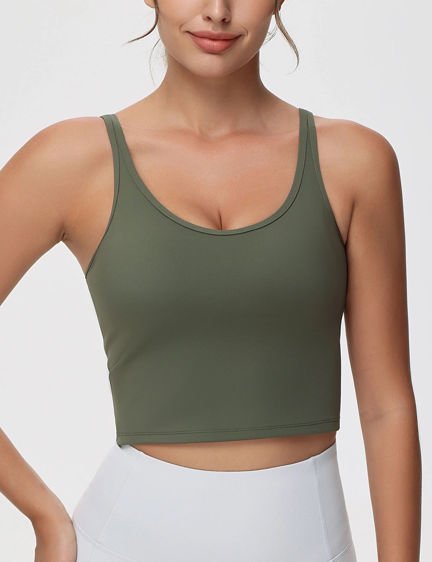 Transform your workout routine with this longline sports bra that offers sleek support without underwires.