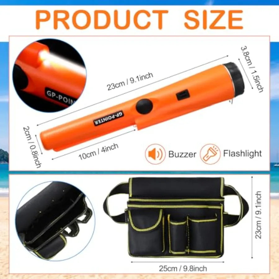 Metal Detector Kit Accessories Include Metal Detector Pinpointer Sand Sifter Scoop Shovel Glove Finds Bag Semi Waterproof Detec